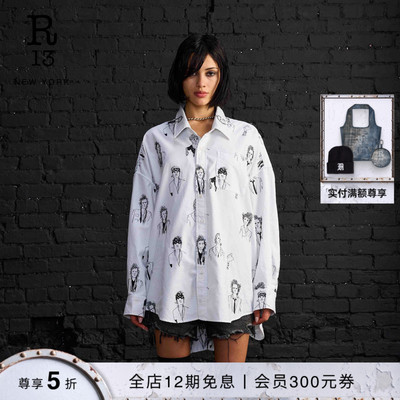 R13宽松休闲刺绣衬衫