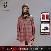 季 末甄选 R13 宽松落肩简约时髦层次感经典 格纹衬衫