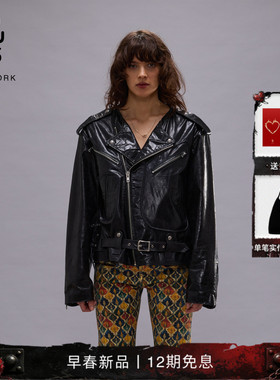 R13 2026早春新品 复古摩登机车风夹克皮革短外套皮外套