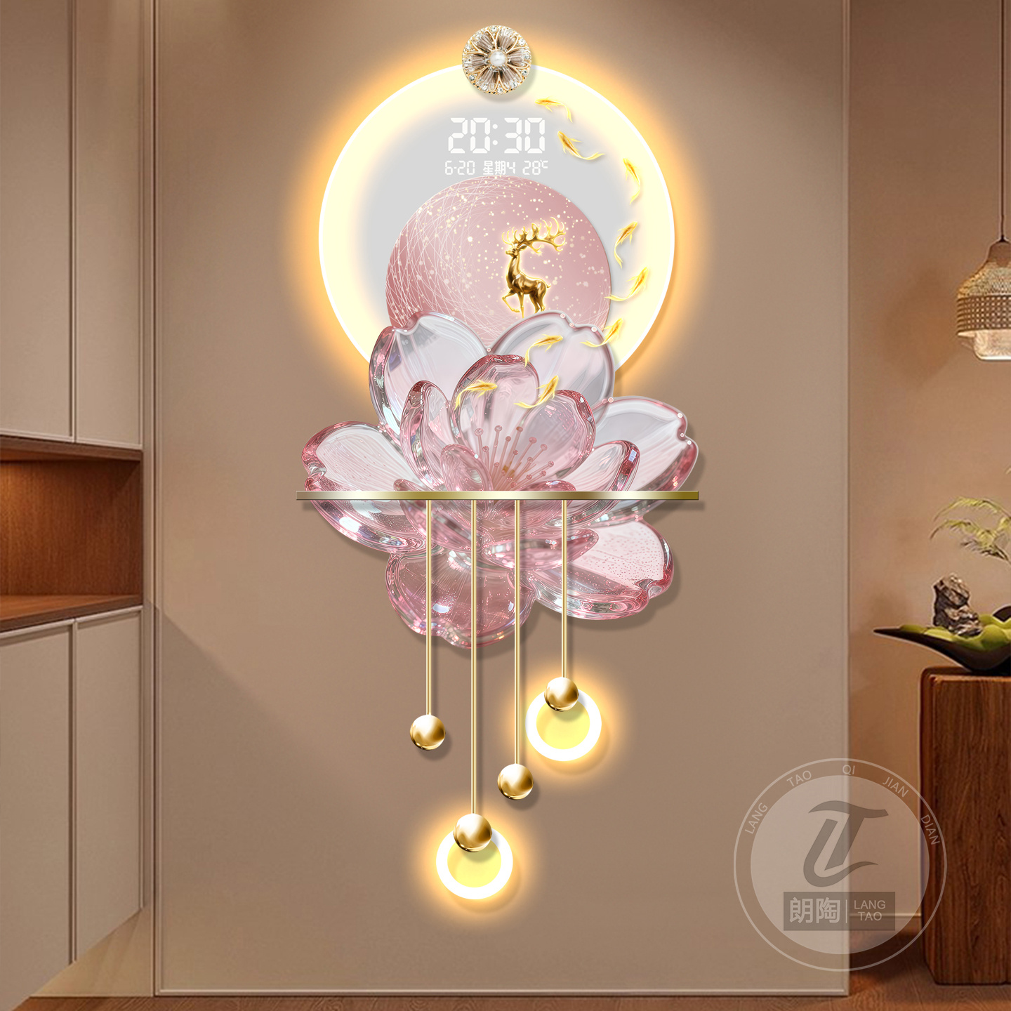 轻奢玄关装饰画高级感立体壁画