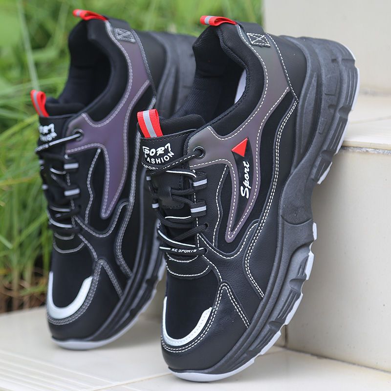 春季男鞋新款老爹鞋男士网面透气休闲鞋防臭耐磨跑步鞋学生运动鞋