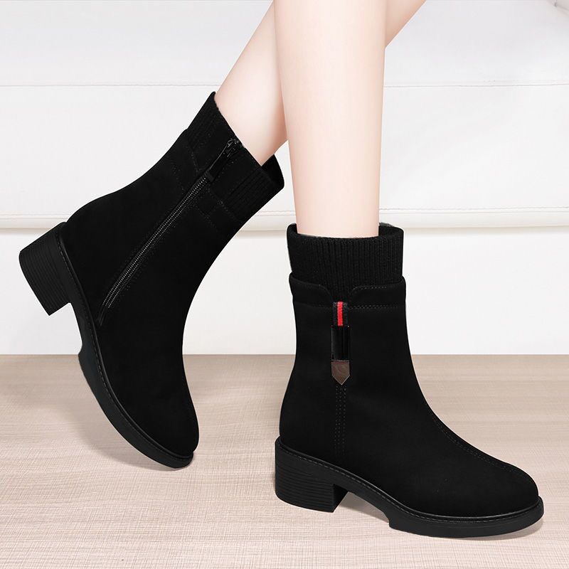 马丁靴秋冬季短靴棉鞋粗