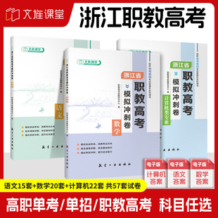 浙江省职教高考复习资料 浙江职教高考模拟冲刺试卷数学语文计算机专业课文化课 浙江高职单考单招考试辅导用书 文旌课堂