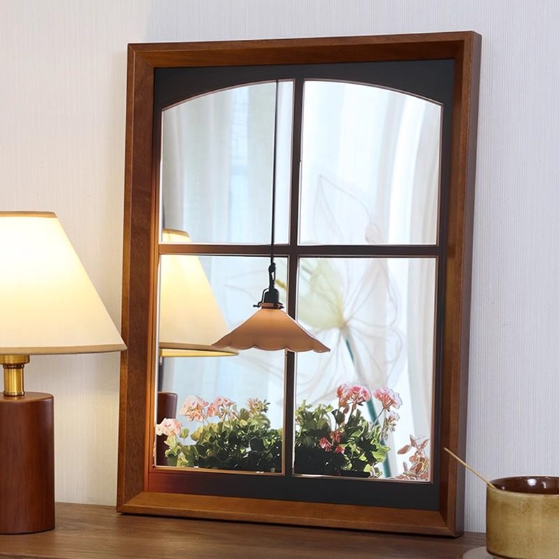 法式田园镜面装饰画 画2025新款窗外镜子摆件画 画空间延伸客厅卧