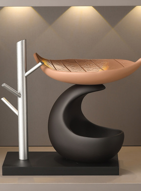 现代简约时来运转月牙造型钥匙收纳托盘摆件家居桌面工艺品装饰品