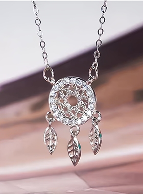 捕梦网项链女S925纯银轻奢锁骨链