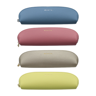 sunstar太阳星mieru合成皮材质拉链大开口托盘式笔袋文具整理收纳包男女时尚简约