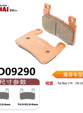 SONAI索耐瑞森刹车片适用哈雷戴维森街霸Street Bob/肥仔Fat Boy