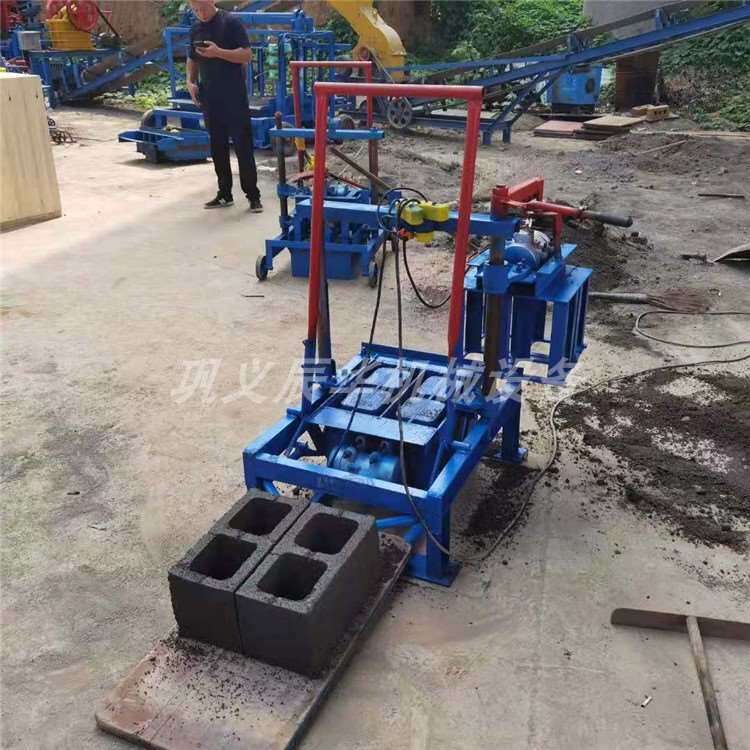 移动式花型水泥免烧砖机 半自动环保空心砖机 简易小型水泥制砖机