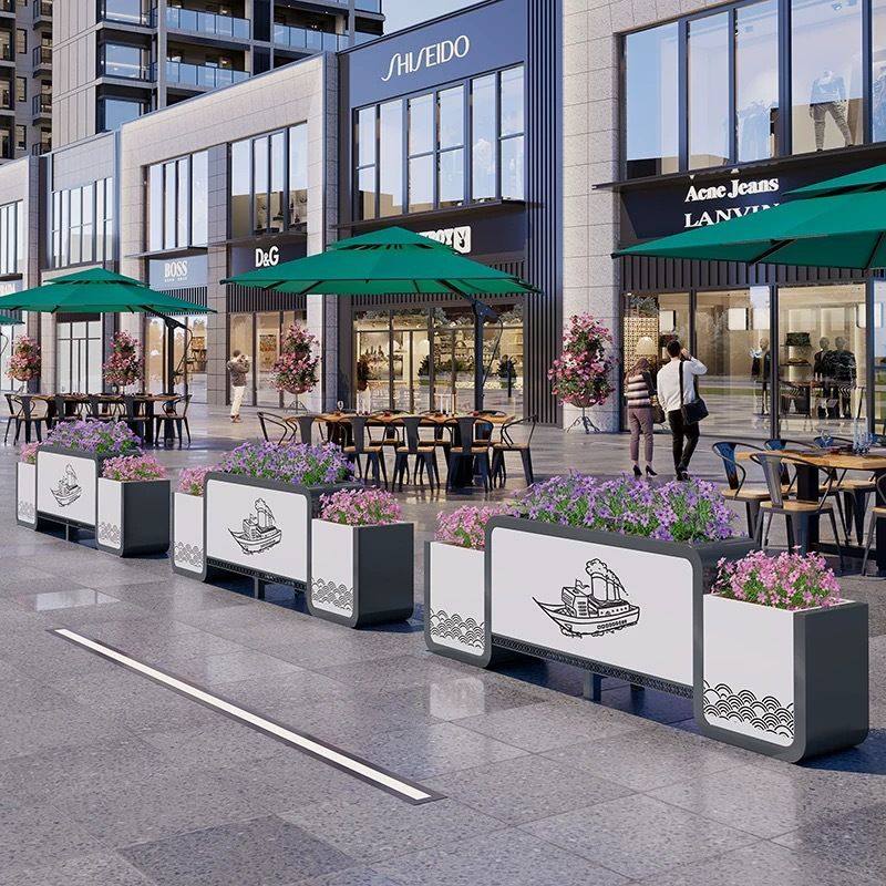 户外市政不锈钢花箱大型花坛可移动树池售楼部商业街成品花槽组合,鲜花速递/花卉仿真/绿植园艺,花盆,淘宝优惠券,粉丝福利购,淘宝优惠卷