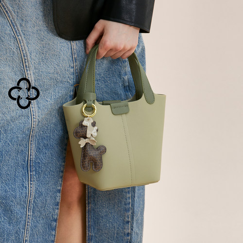 CASSILE卡思乐菜篮子包2025新款小包包水桶包手提真皮女包斜挎夏