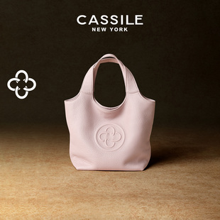 意大利进口鹿皮卡思乐mini马甲手拎粉色小手提菜篮单肩斜挎通勤包