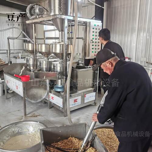 自动上豆拌渣磨浆分离机不锈钢大型三联磨浆机组出口推荐豆腐