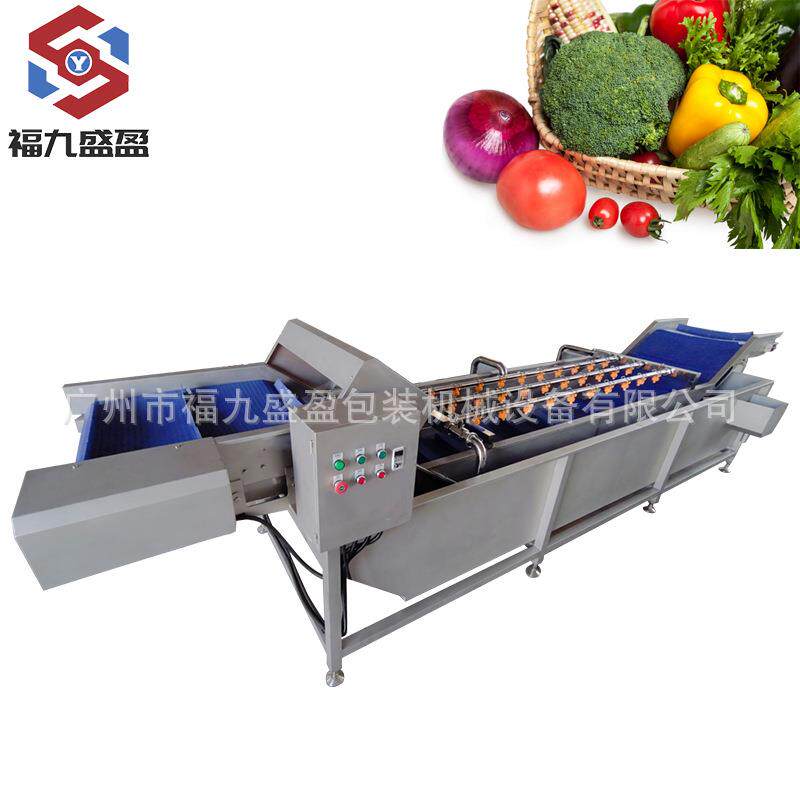 中央厨房鼓泡喷淋洗菜机白菜青菜芹菜叶菜类清洗加工生产线设备