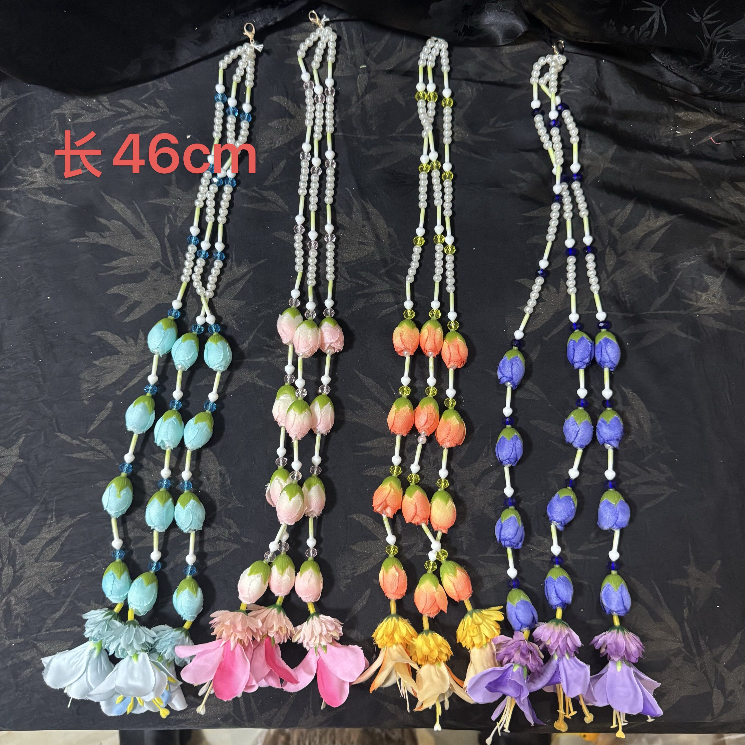 云南西双版纳新款傣族手工加长流苏头花耳饰旅拍服饰舞台表演搭配