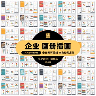 企业数据报表画册海报PDF PPT AI矢量素材