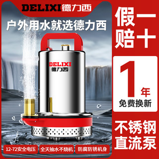 德力西直流抽水泵潜水泵12v24v48v小型机家用自吸高扬程农用灌溉