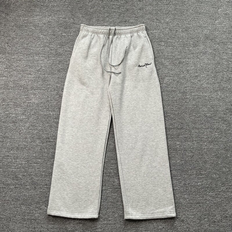thumbnail for Broken Planet letter embroidery logo plus fleece sweatpants American street casual men's and women's straight trousers ins