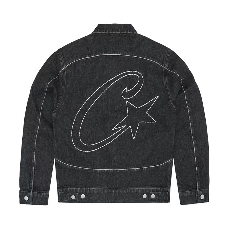 thumbnail for Corteiz Alcatraz New Star Embroidered Denim Jacket Jacket European and American Athleisure Trousers Set Trend