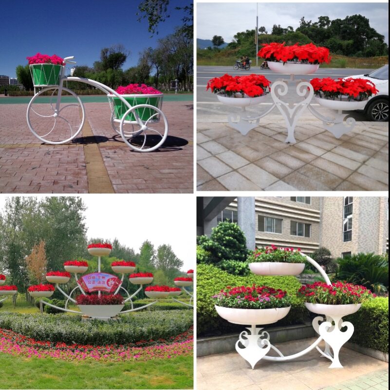 绿植白色大型铁艺花架厂家室外地面花坛花卉订制户外现货景观