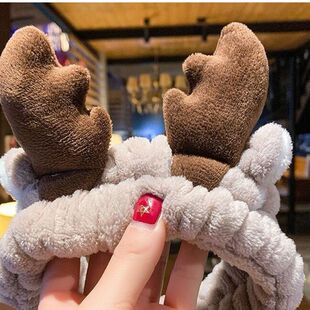 r可爱洗脸发带毛绒头箍加宽防滑洗脸上妆防止湿发护肤瑜伽运动kk