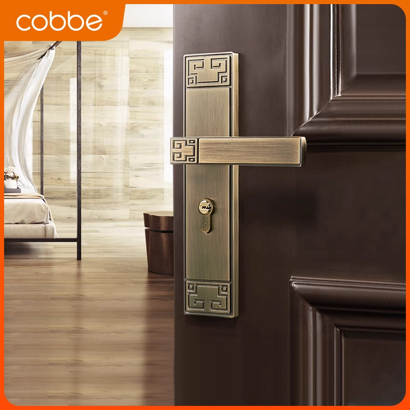 卡贝通用型门锁室内卧室房间门锁新中式实木门锁把手静音家用锁具