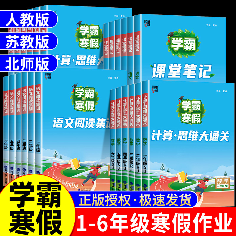 2024学霸的寒假衔接作业小学一二三四五六年级上册全套学霸预科班课堂笔记语文阅读集训数学计算思维大通关人教版预复习一本通正版