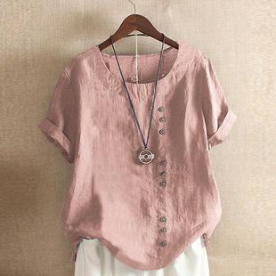 and casual cotton large Womens clothing loose size tops