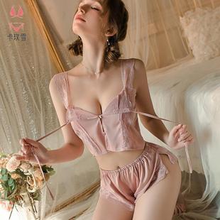 womens clothes lace suspenders shorts slit home suit Home