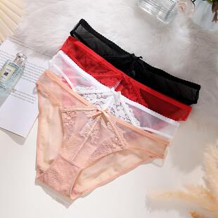 lace cotton wedding womens Red briefs panties sexy women