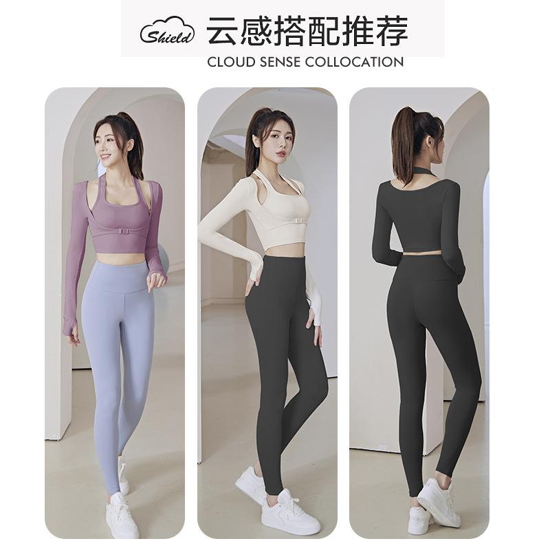 halter fitness seamless running clothes pullover yoga suit