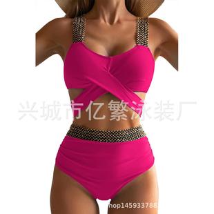 cross waist belly gold bikini piece covering band two