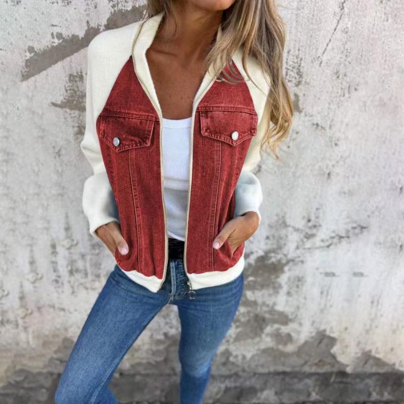 coat clothing shoulder-grazing patchwork jacket fashion