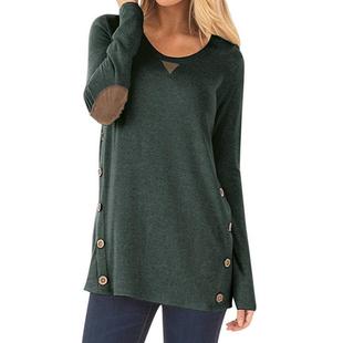 patch decoration Round button long for neck shirt sleeve
