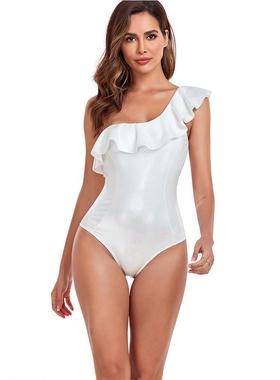 one up shoulder color suit support swimsuit push solid