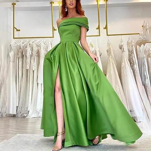 Dress Sexy Slit Green Tutu Party Birthday Gown Evening
