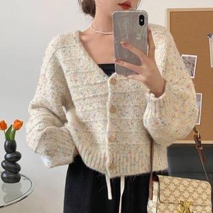 floral Gentle sweater cardigan coat knitted neck loose