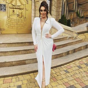 elegant dress sexy new bodycon slit ruched side ladies long