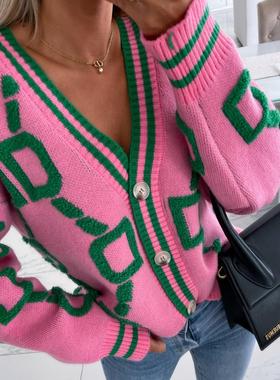 single-breasted cardigan sweater jacket autumnwinter new