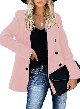 loose button jacket outer color temperament long-sleeved