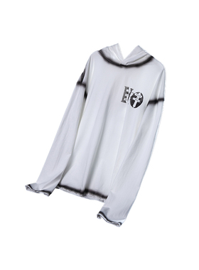 lablfe印花骨位 喷色连帽长袖TEE