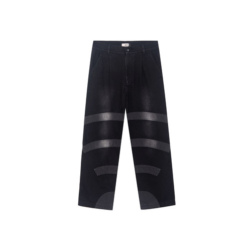 局部拼接视觉长裤lab.lfe