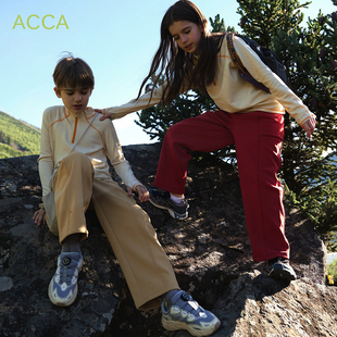 秋冬新款 子男女童运动长裤 中大童抓绒宽松 儿童裤 2024秋冬