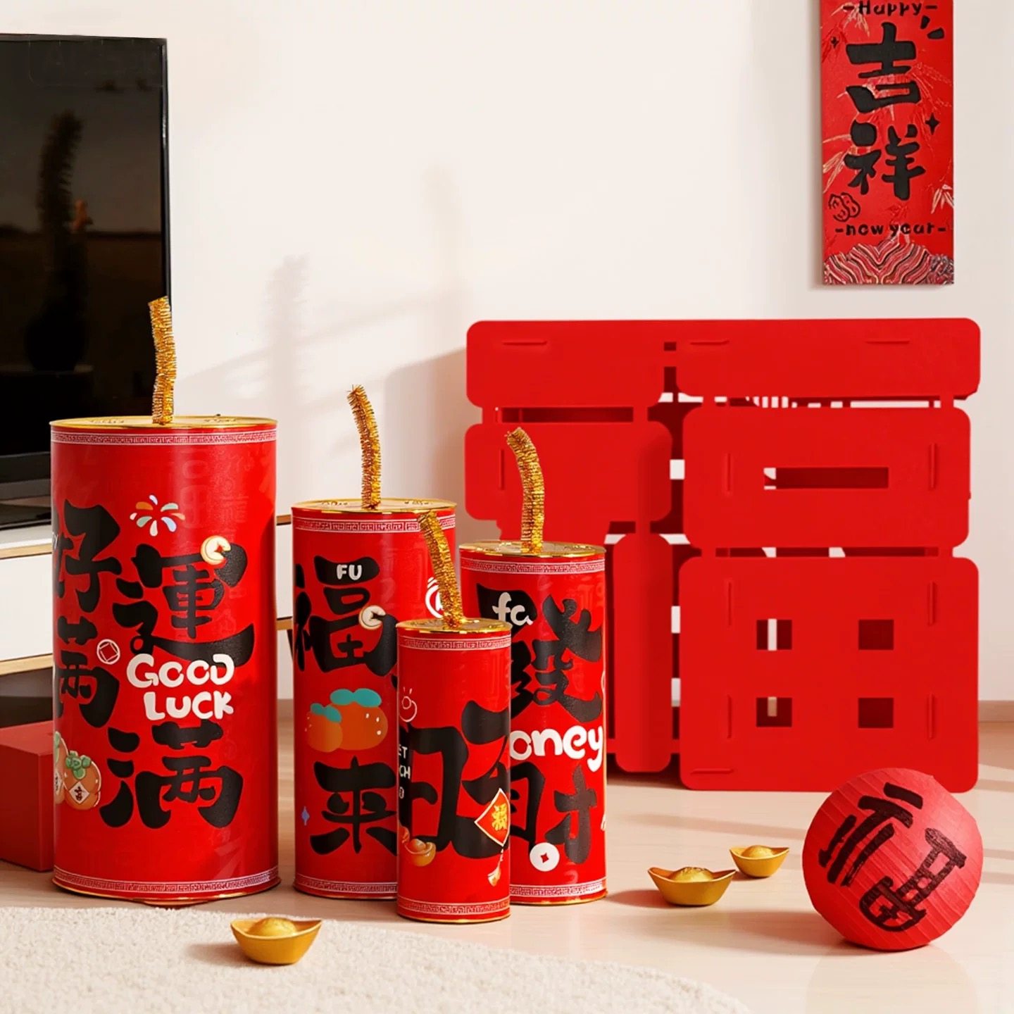 新年装饰品场景氛围布置炮仗爆竹福字店铺商场装饰品道具鞭炮摆件,节庆用品/礼品,装扮布置套餐,淘宝优惠券,粉丝福利购,淘宝优惠卷