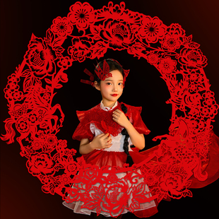 春节中式剪纸镂空福字贴马年过新年氛围装饰摄影儿童写真拍照道具