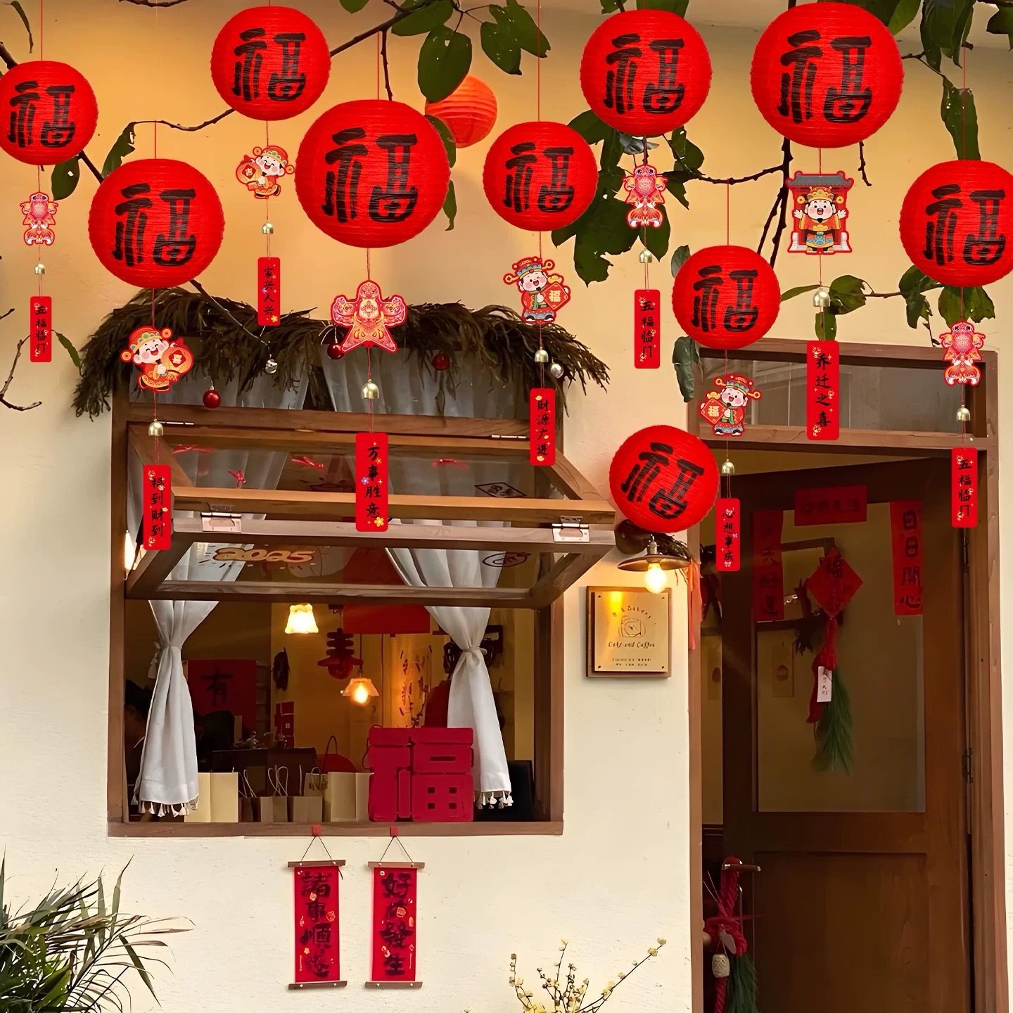 新年场景春节装饰挂件氛围灯笼挂饰元旦装饰品过年快乐吊饰2026款