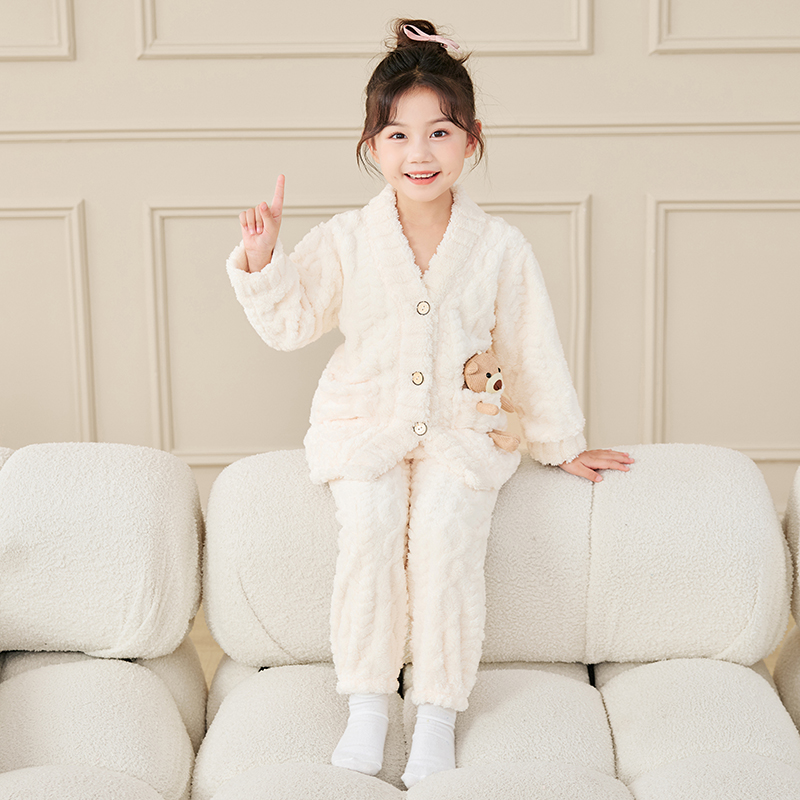 儿童睡衣秋冬季珊瑚绒加厚