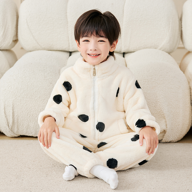 珊瑚绒儿童睡衣套装加厚