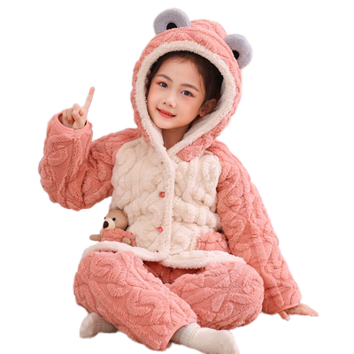 冬季女童加绒加厚珊瑚绒