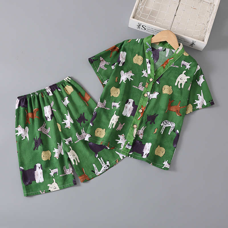 夏季兒童睡衣套裝薄款